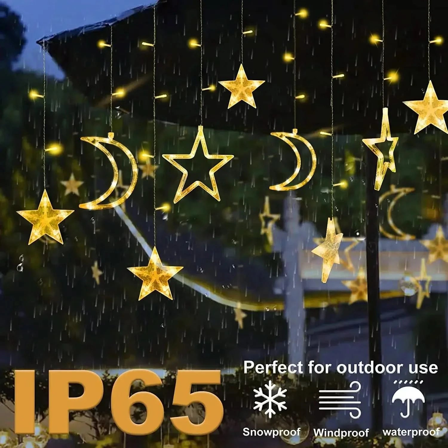 Luzes de Fada Estrela e Lua LED Solar - Encanto Natalino - Imagem 2