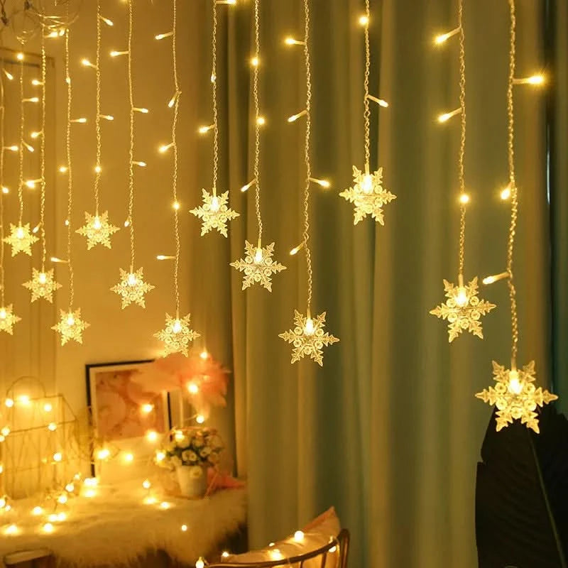 Cortina de Luzes LED Floco de Neve – Magia Natalina em Cada Detalhe - Imagem 13