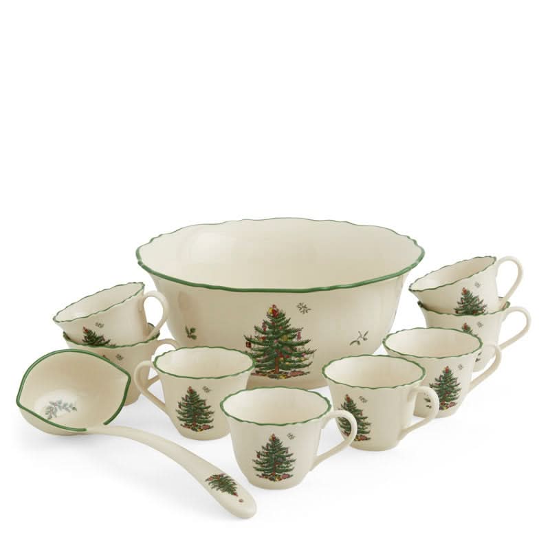 Kit 10 Peças de Porcelana - Estampa Árvore de Natal - Imagem 2