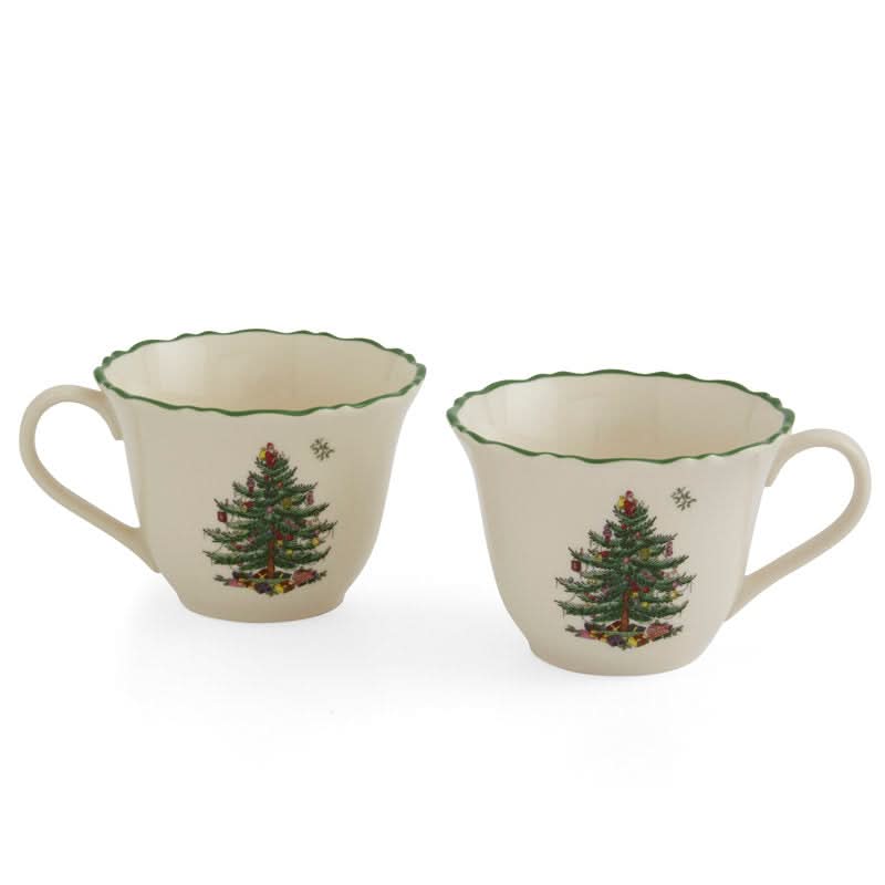 Kit 10 Peças de Porcelana - Estampa Árvore de Natal - Imagem 3