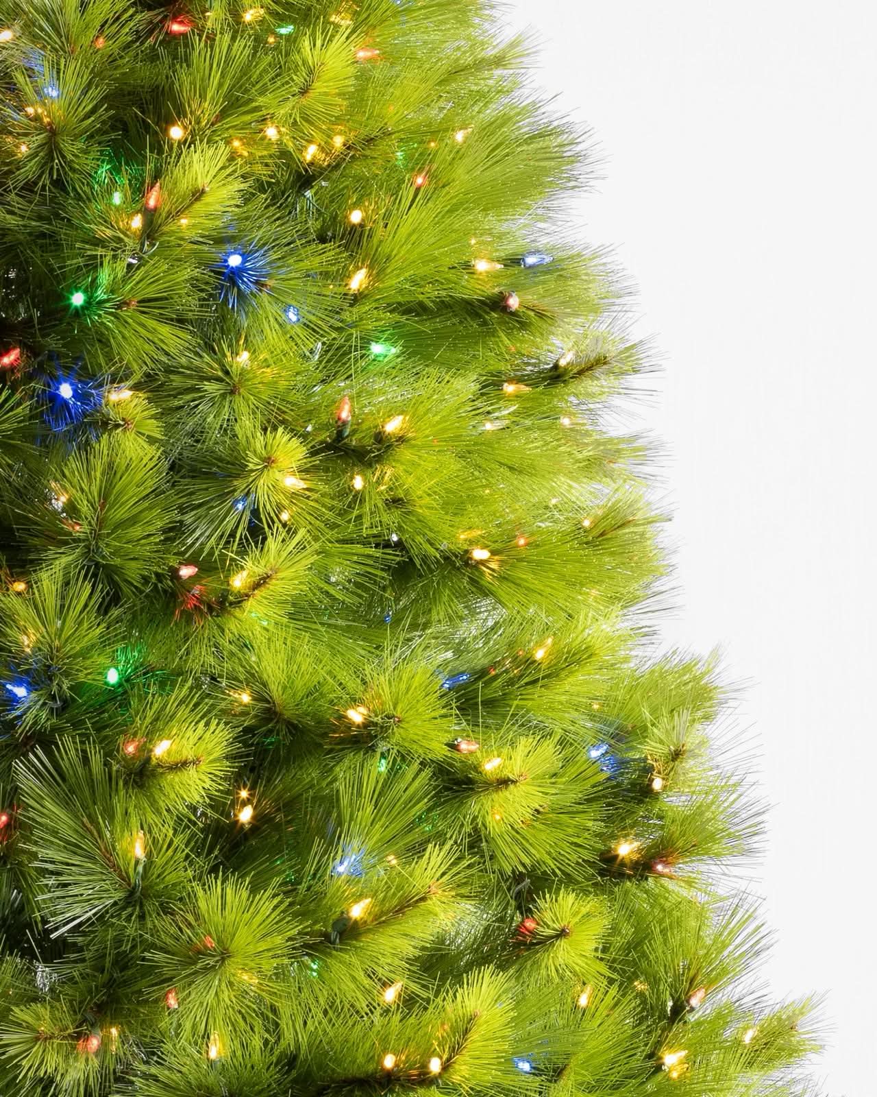 Árvore de Natal Verde Monterey Pine com Galhos Longos, Suporte Metálico e Micro LEDs Coloridos Embutidos - Imagem 2