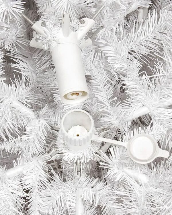 Árvore de Natal Branca Classic com Galhos Articulados, Suporte Metálico e Micro LEDs Embutidos - Imagem 4