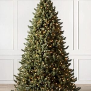 Árvore de Natal Vermont White Spruce com Galhos Articulados, Suporte Metálico e Micro LEDs Embutidos