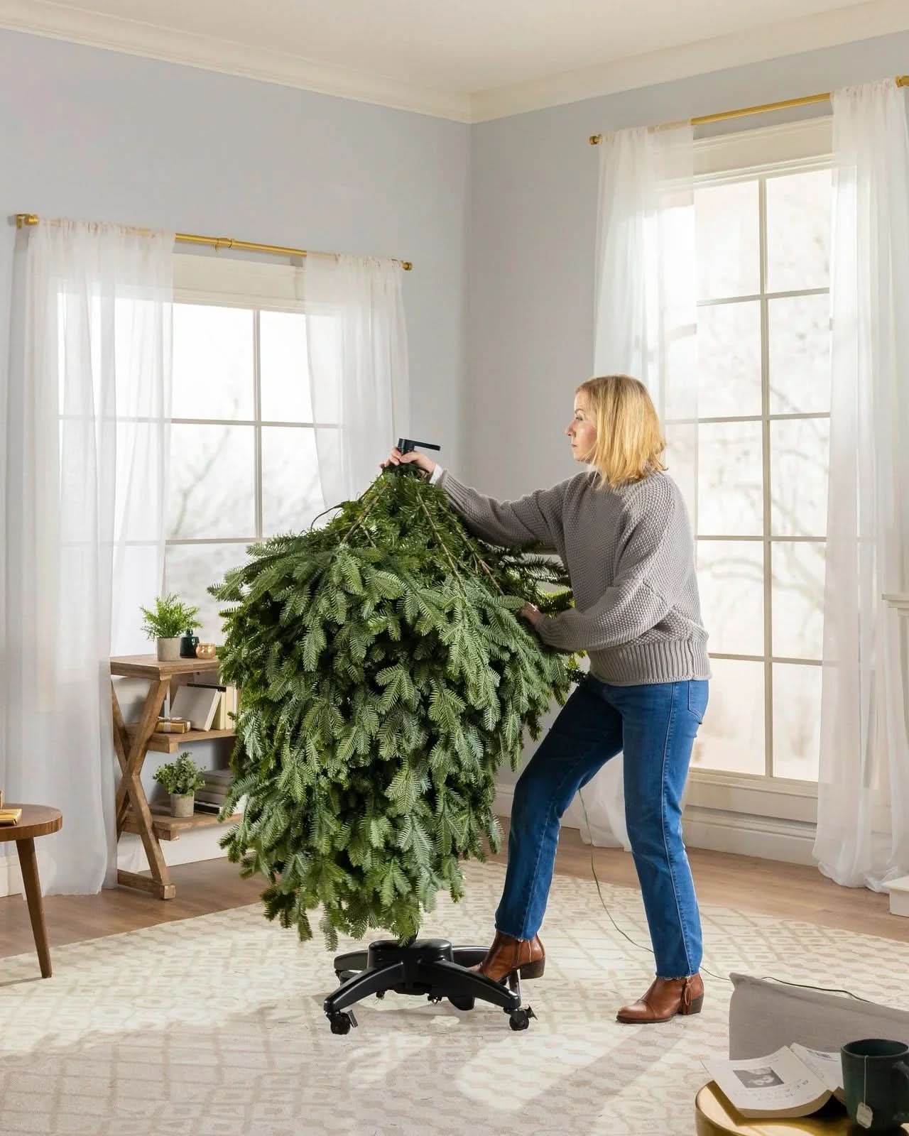 Árvore de Natal Verde Premium com Galhos Articulados, Suporte Metálico com Rodinhas e Micro LEDs Embutidos - Imagem 2