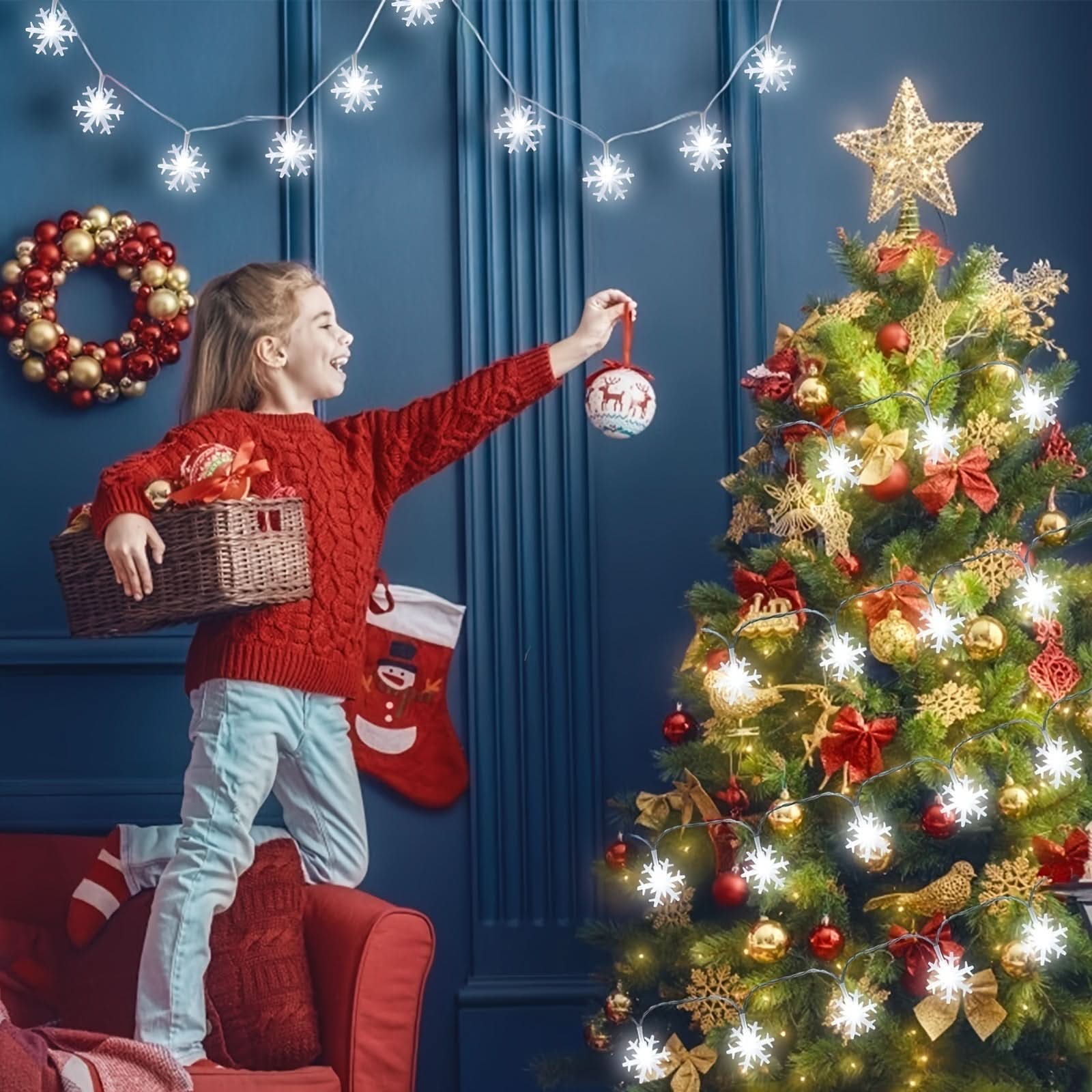 Cortina de Luzes LED Floco de Neve – 3 Metros - Imagem 8
