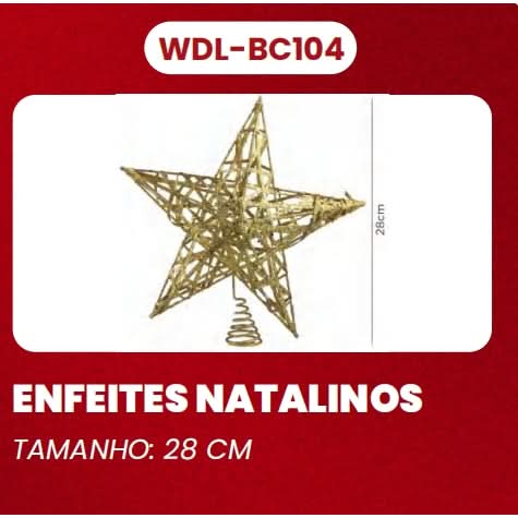 Estrela Decorações Da Árvore De Natal 28cm - Imagem 3