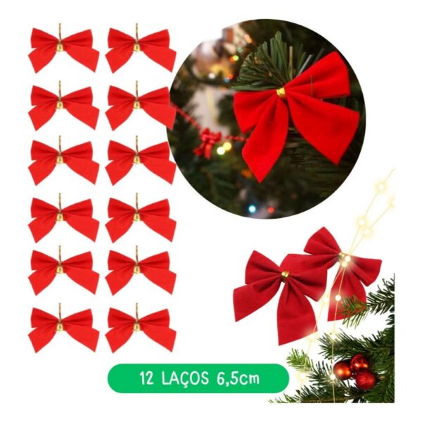 Kit 56 Enfeites Decoração Árvore De Natal Pendentes Bolinhas Pisca - Imagem 7