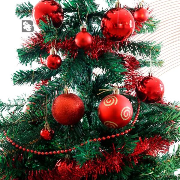 Kit 44 Enfeites Para Árvore de Natal Estrela Bolas Festão Cordão Pérolas Decoração Natalina - Imagem 6