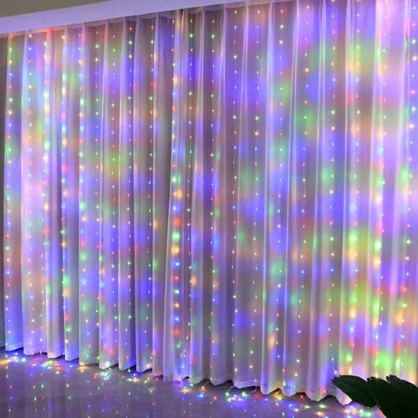 Cortina de LED Natalina 300 Luzes – 8 Efeitos Mágicos de Iluminação - Imagem 6
