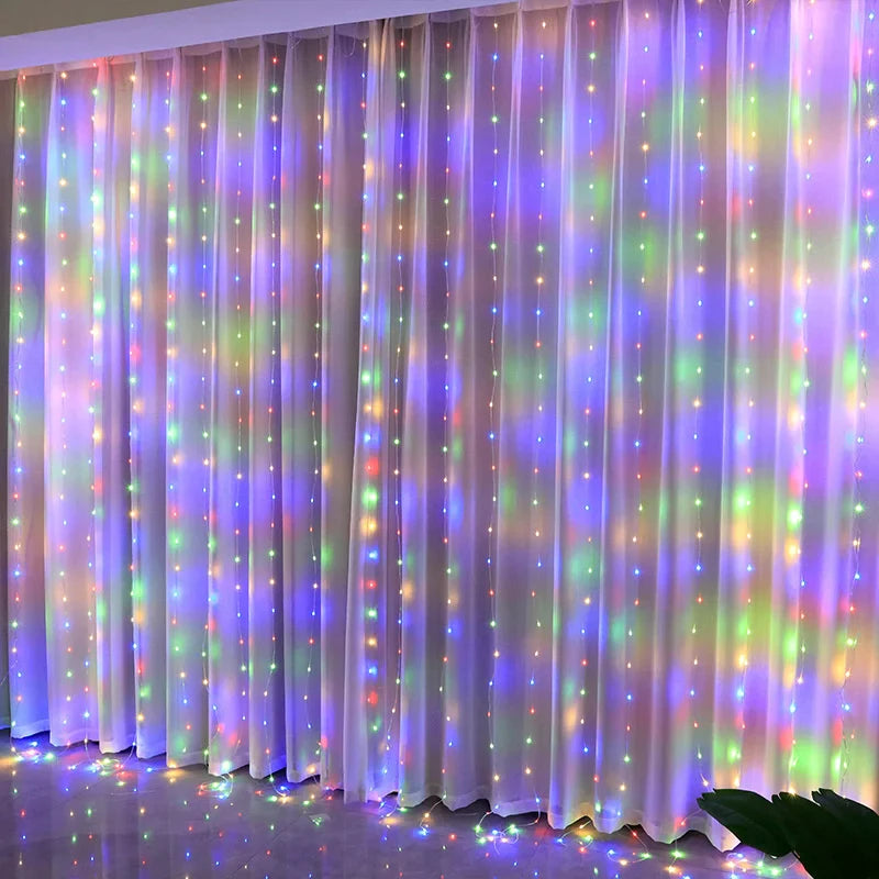Cortina de LED Natalina 300 Luzes – 8 Efeitos Mágicos de Iluminação - Imagem 6