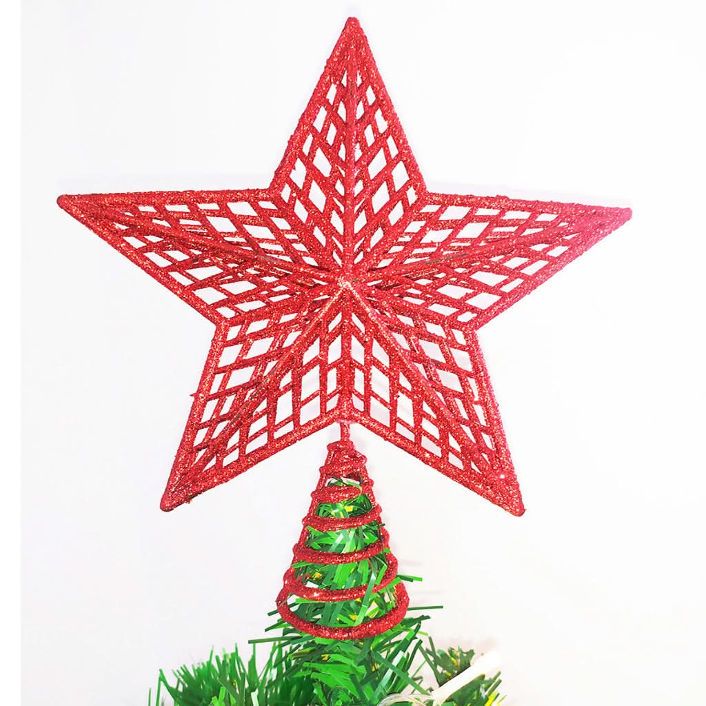 Estrela de Natal Ponteira Glitter Brilhante 20cm para Arvore Decoração - Imagem 2