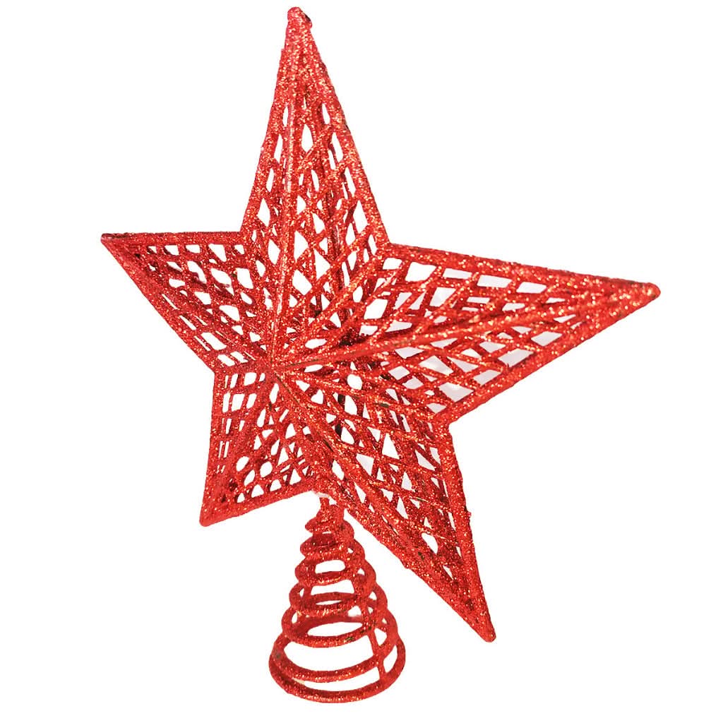 Estrela de Natal Ponteira Glitter Brilhante 20cm para Arvore Decoração - Imagem 4