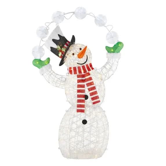 Boneco de Neve Iluminado com 156 LEDs Branco Quente – 1,82 m - Imagem 2