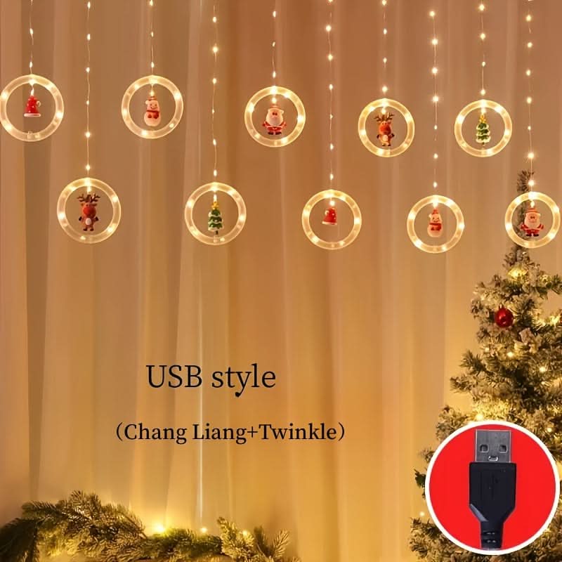 Luz de Natal LED Colorida do Papai Noel para Janela com USB - Imagem 11