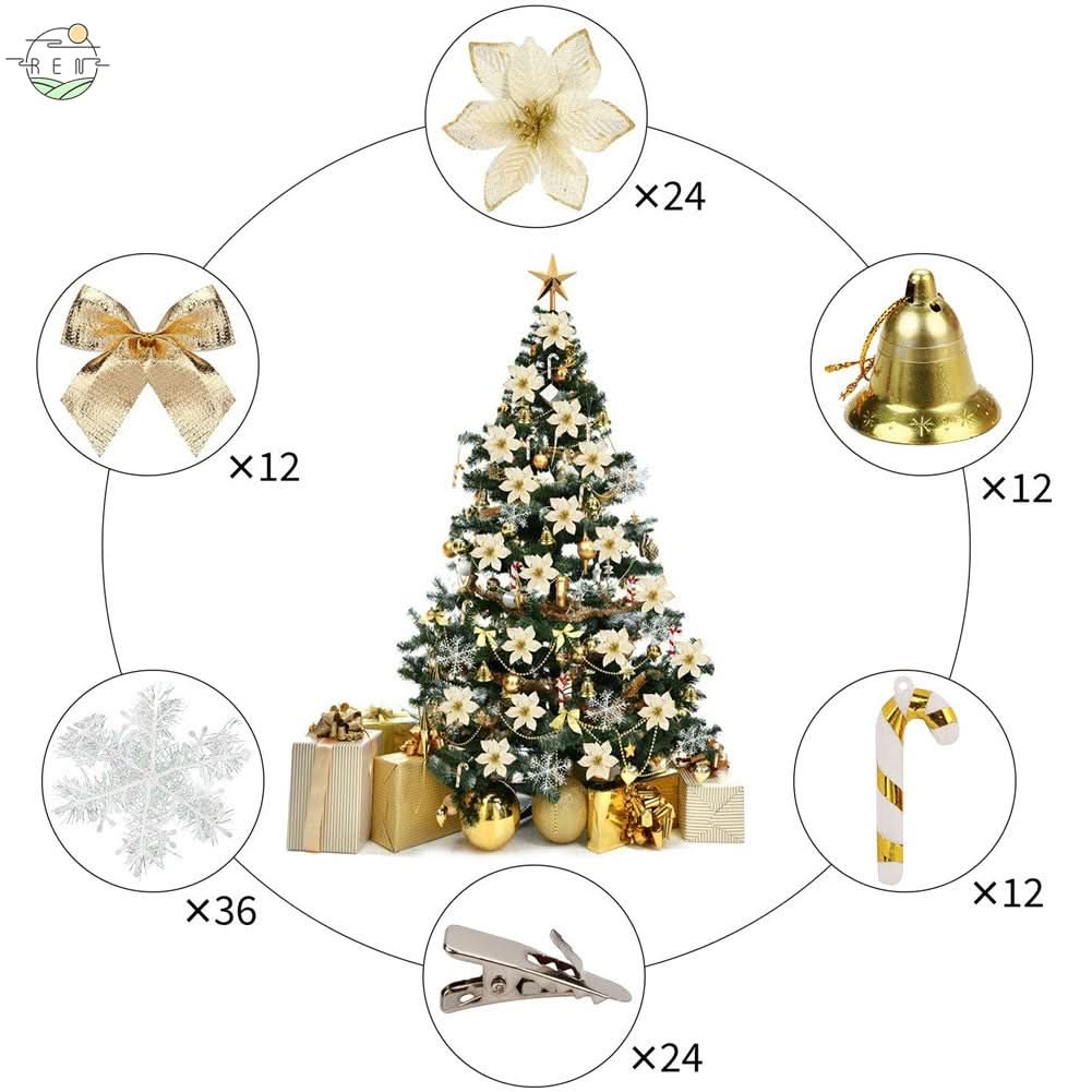 Kit 120 Enfeites De Natal para Decoração árvore - Imagem 2