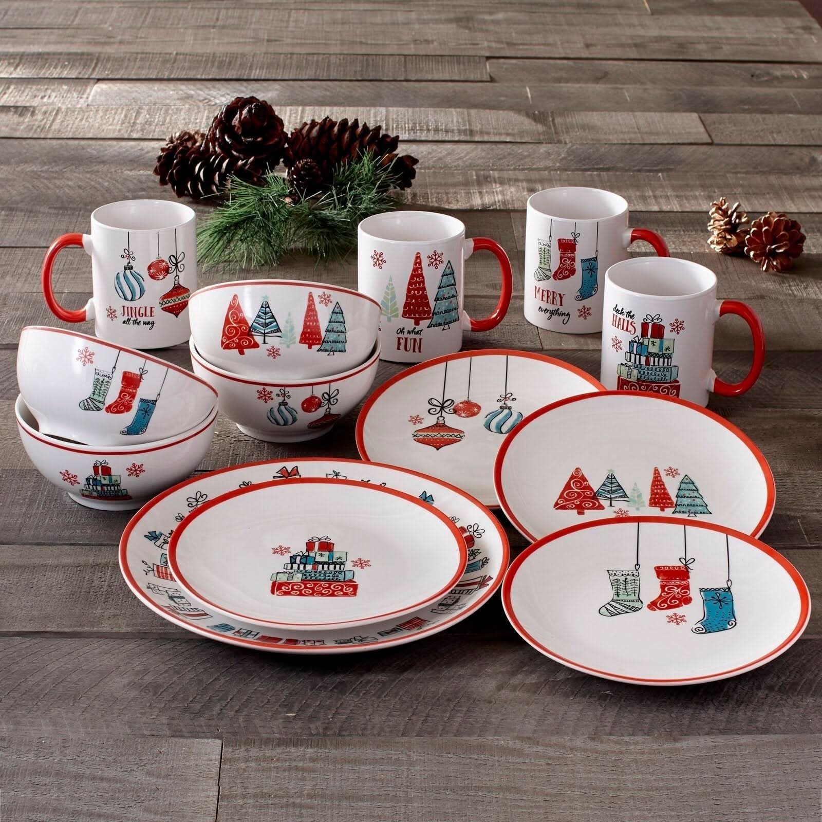 Conjunto de Porcelana Espirito Natalino com 16 Peças - Serviço para 04 Pessoas - Imagem 2