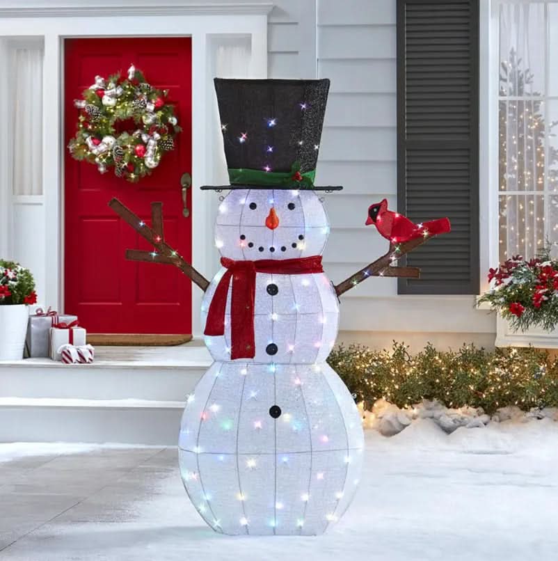 Boneco de Neve Cintilante com 100 LEDs Multicoloridos – 1,82 m - Imagem 2