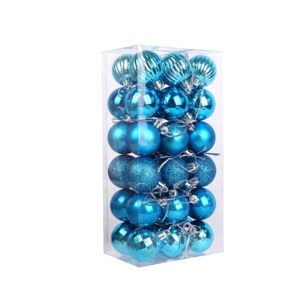 Decoração De Natal / 4cm 36 Peças Bolas Coloridas De Natal Com Glitter - Imagem 19