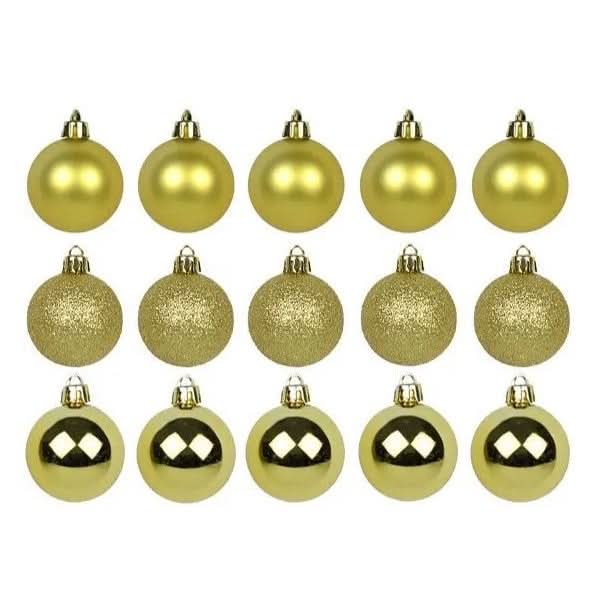 Kit 30 Bolas De Natal Mista 4cm Dourada Decoração Árvore - Imagem 2