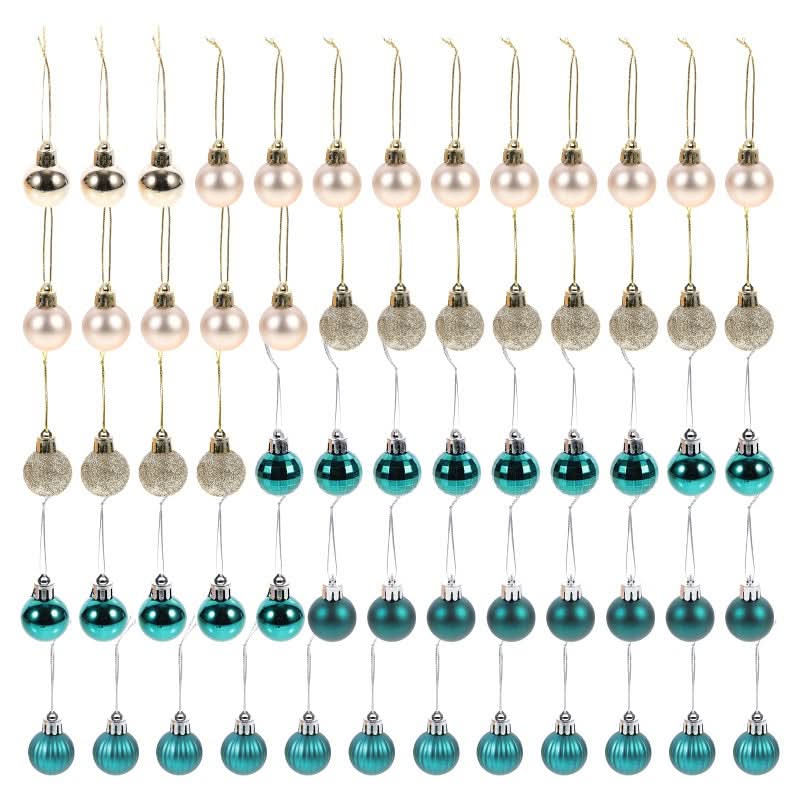 64 Peças Decoração De Natal Bolas Ouro Azul - Imagem 2