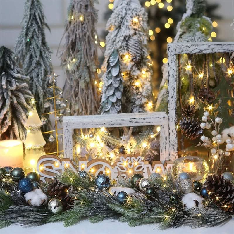 64 Peças Decoração De Natal Bolas Ouro Azul - Imagem 4