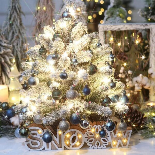 64 Peças Decoração De Natal Bolas Ouro Azul - Imagem 5