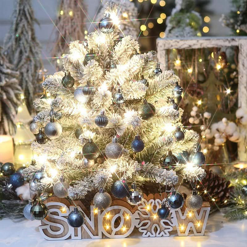 64 Peças Decoração De Natal Bolas Ouro Azul - Imagem 5