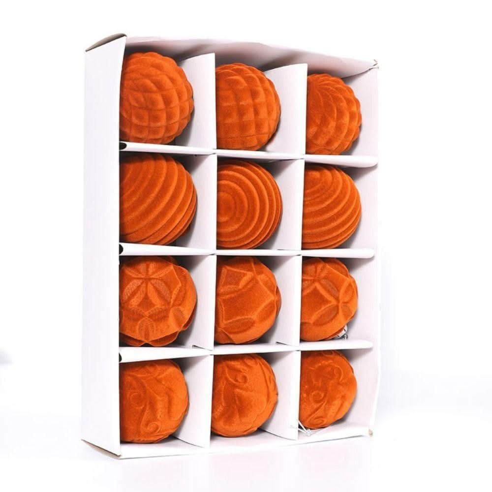 12 Bolas De Natal 6cm Bolas Plásticas De Veludo - Imagem 6