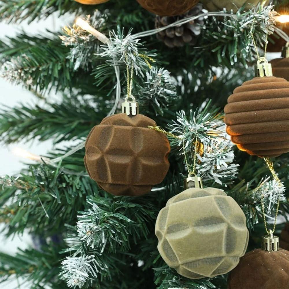 12 Bolas De Natal 6cm Bolas Plásticas De Veludo - Imagem 3