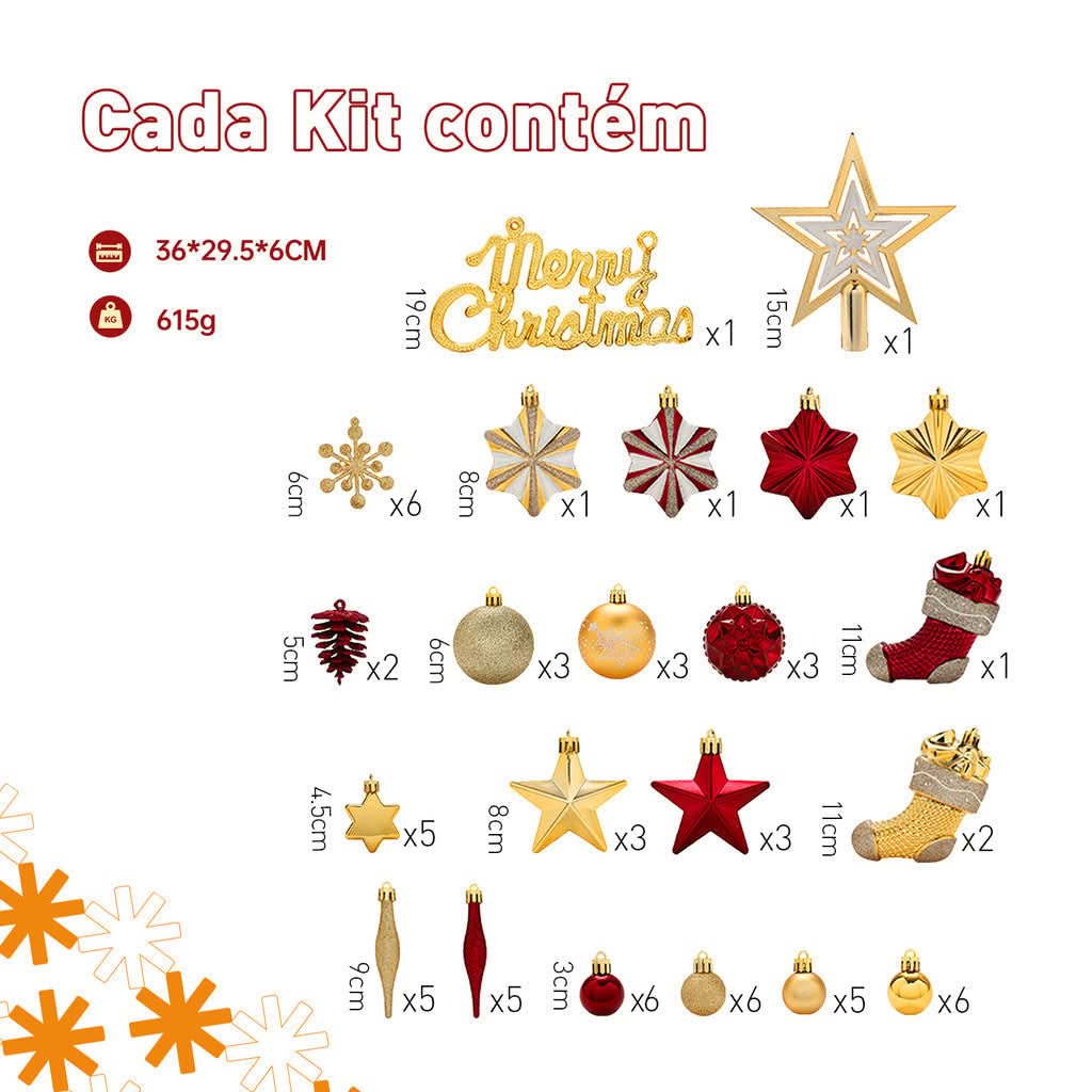 Kit 70 Bolas decoração de natal árvore pendente bolinhas enfeites natalinos casa pisca pisca led - Imagem 6