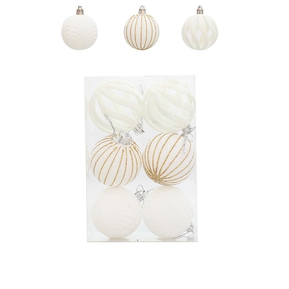 Kit 6 Bolas De Natal 6cm  De Veludo - Imagem 6