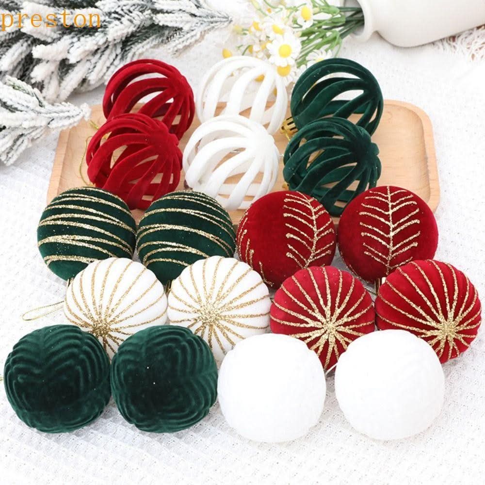 Kit 6 Bolas De Natal 6cm  De Veludo - Imagem 3